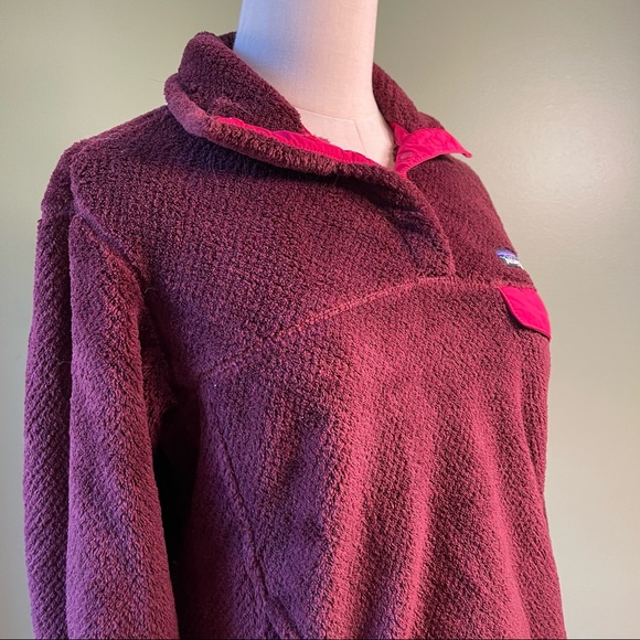 Patagonia Women’s RE-Tool Snap T Wine Red Fleece Pullover Jacket - Size Small - Picture 3 of 7